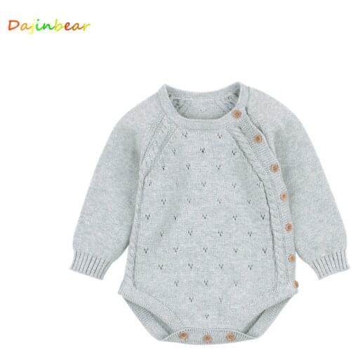 Newborn Baby Bodysuits Knitted Infant Kids Girls Jumpsuits Pajamas Long Sleeve Toddler Bebes Clothes Outfits 0-18M Sweaters Tops