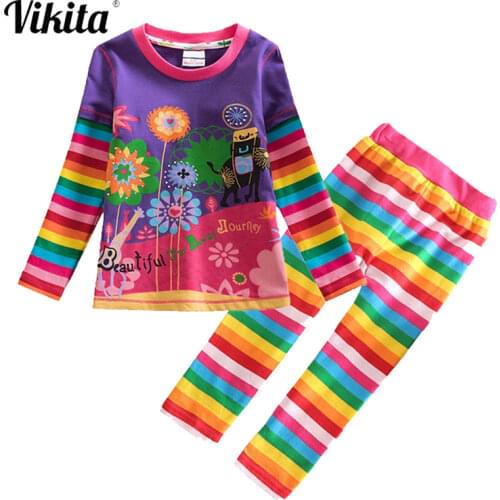 VIKITA Children Clothing Sets Toddler Girls Clothes Costume Outfit Suit Kids T shirt Pants Clothes for Girls Clothing Sets