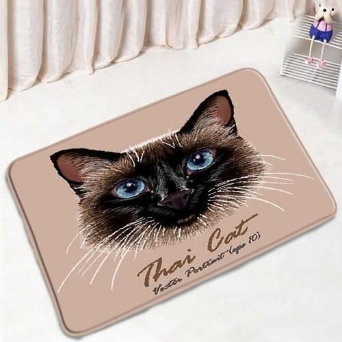Pet Cat Bath Mat Cute Cartoon Animal Anti-Slip Water Absorbent Modern Bedroom Carpet Kitchen Footmat Bathtub Rug Bathroom Mats