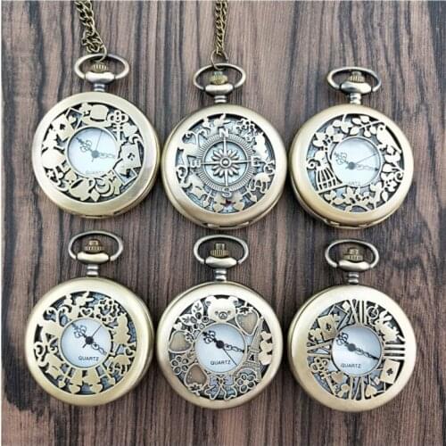 New Arrival Retro Alice in Wonderland Theme Bronze Quartz Pocket Watches Vintage Watches Christmas Brithday Gift watches