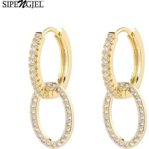 Fashion Cubic Zircon Geometric Oval Earrings Personality Vintage Butterfly Star Hoop Earrings For Women Girls Ins Jewlery 2020