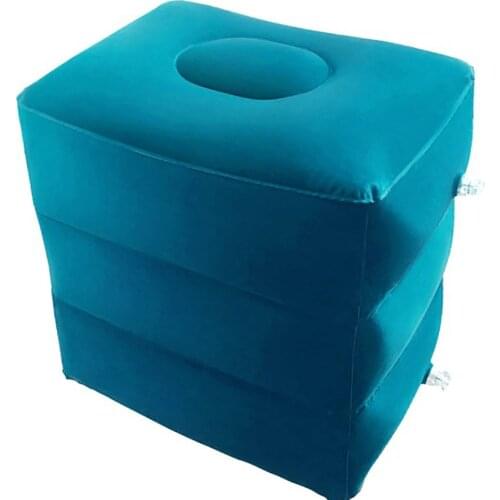 Inflatable Travel Foot Rest Stool Portable Adjustable Three Layers Height Foot Stool for Airplanes, Cars, Home, Office, Train
