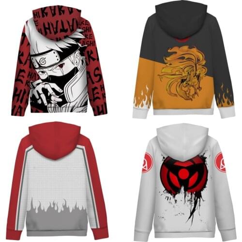 New Anime Hokage Gaara Kurama Cosplay Costumes Konoha Kakashi Sweatshirt Pullover Hooded Hoodies Kids Child Jacket Sportswear