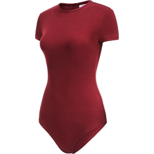 New Women Short Sleeve Sports T Shirts Gym Elastic Tight Jumpsuit Separable Bottom Design Women Solid color Sexy Yoga Jumpsuit