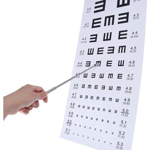 1PCS Stainless Steel Expansion Stick Pen Deisgn Adjustable Durable Pen Design Eyesight Rod for Optometry Visual Chart School