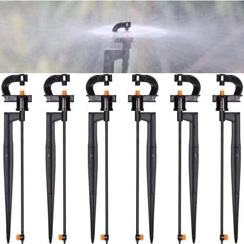 RBCFHl 360° Rotating Sprayer Refraction Mist Nozzles with Stakes Connector Gardens lawn Irrigation for 1/4'' Hose Sprinklers