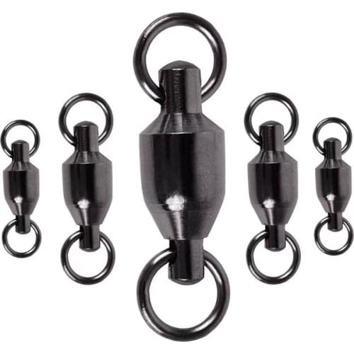 10pcs/lot Ball Bearing Fishing Swivel Stainless Steel Swivel With Soild Ring Connector Fishing Accessories