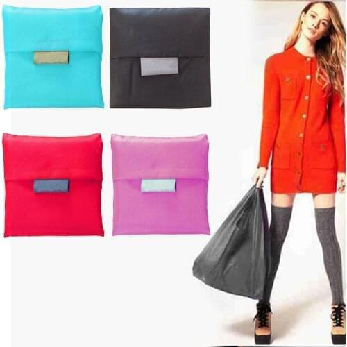 Folding Reusable Shopping Bag Grocery Handbag Shoulder Bag Storage T-otes Small Square Travel Bag with Large Capacity Dropship