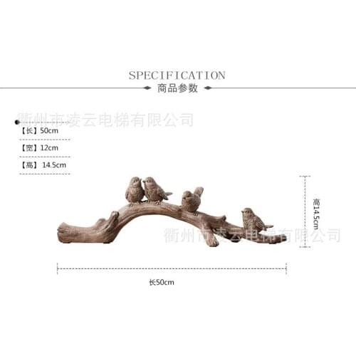 Special for! American wind do the old retro color Monti grade resin ornaments home crafts birds branch
