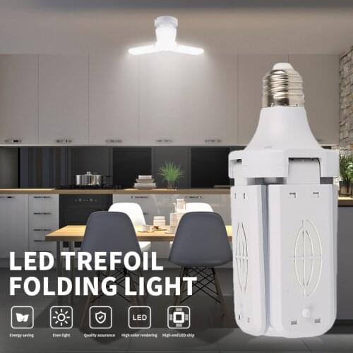 30W LED Garage Lights Foldable 4 Adjustable Fan Blade Deformable Workshop Warehouse Ceiling Lighting Super Bright Daylight Light