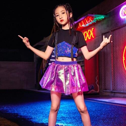 Girls Jazz Dance Clothes Sequins Suit ChildrenS Fashion Catwalk Stage Costumes Hip Hop Dance Performance Rave Clothes DN9849