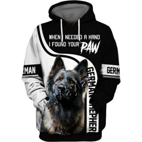 Unisex 3D German Shepherd Graphic Hoodie Harajuku Hoodie Alt Clothing Animal Crossing Streetwear Oversized Hoodie Pullover QW-46