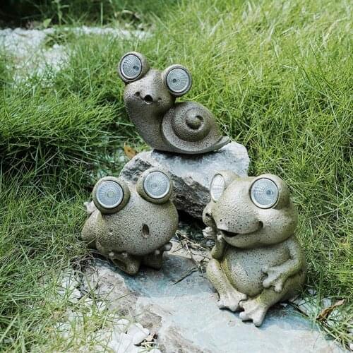 Garden Animal Decor Solar Frog Resin Ornament Prevent Rain & Sun Outdoor Simulation Frog Garden Pond Balcony Cute Frog Ornaments