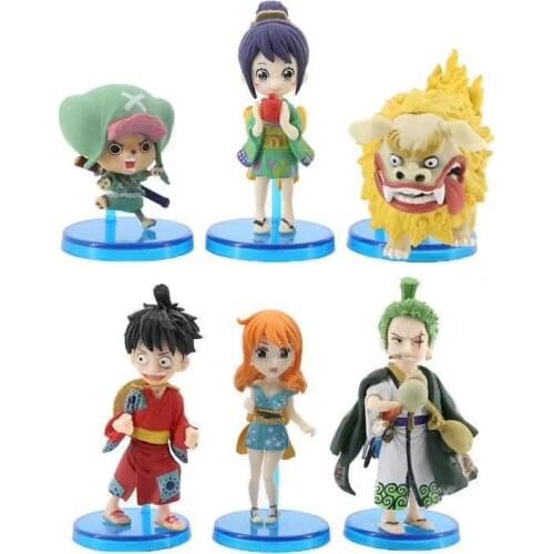 WCF Anime One Piece Wano Luffy Nami Roronoa Zoro Chopper Otama Kimono Ver. PVC Action Figure Collectible Model Kids Toys Doll