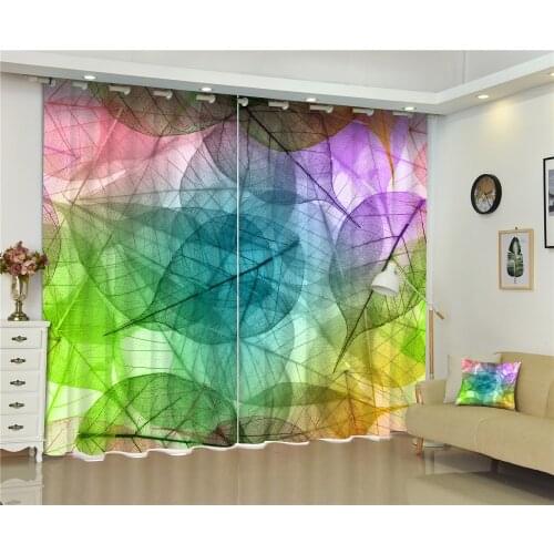 Curtains Aesthetical leaves Luxury Blackout 3D Window Curtains For Living Room Bedroom Drapes cortinas Rideaux Customized size