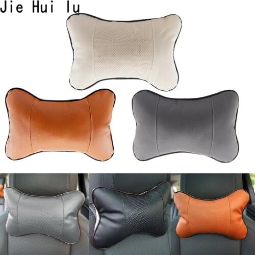 1Pcs Quality PVC Leather Breathable Mesh Headrest Neck Pillow Car Auto Seat Cover Car Decoration Car Interior Accessories