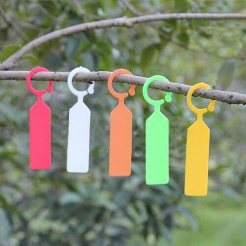 PVC Plastic Plant Marker Plant 10Pcs Gardening Label Seedling labels Portable Plastic Wine Bottle Tags Buckle Thicken Reusable