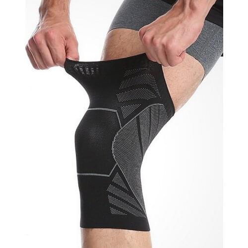 2Pcs Seamless Knitted Fitness Compression Knee Pads For Basketball Elastic Nylon Kneepad Sports Support Sleeves Knee Protector