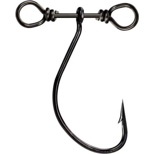 20PCS 2.5cm0.4g Balance Single Hook Nickel Crank Hook Self-belt Double Hole Rotation Pairing Asia Soft Bait Drop shipping