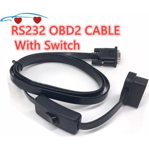 2020 Obd2 Code Reader TooL 16PIN TO DB9 Serial RS232 OBD2 CABLE With Switch Auto Scanner Convert Adapter