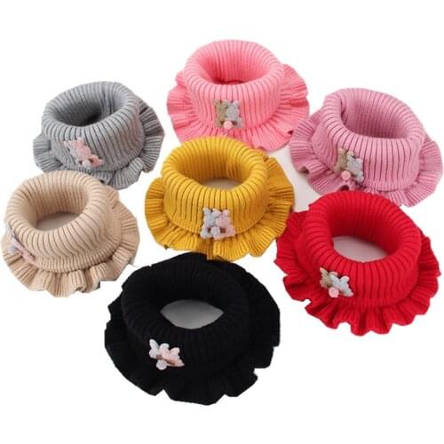 2020 Spring Baby Girls Scarf Children Girls Boys Kintted Wool O Ring Scarves Chidren Outing Protect Kint Solid Color Kids Collar