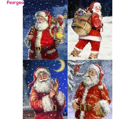5D DIY Diamond Painting Santa Claus Cross Stitch Winter Diamond Embroidery Mosaic Full Square Drill Home Decor Christmas Gift