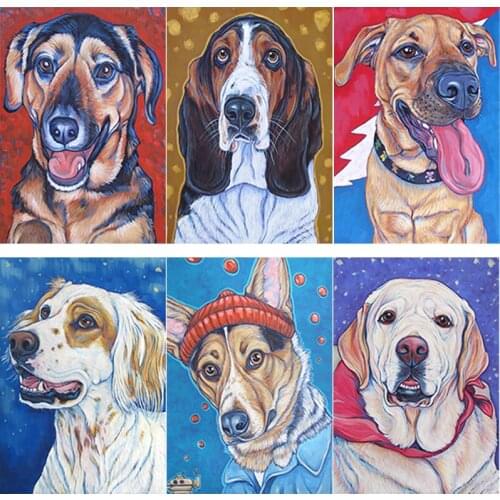 5D DIY Diamond Painting Dog Diamond Embroidery Animal Cross Stitch Rhinestone Full Square Round Drill Crafts Home Decor Art Gift
