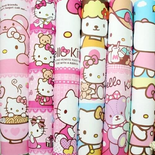 6 Piece Size 74 X 52cm HelloKitty Gift Wrapping Paper Background Wallpaper Dust Jacket Flowers Wrapping Paper Wall stickers