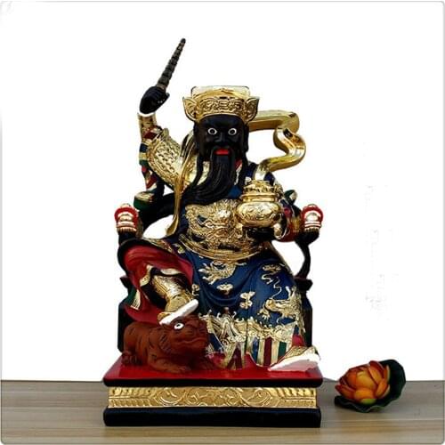38cm large Taoist Buddhism HOME Shrine efficacious protection Southeast Asia Gold plating CAI SHEN ZHAO GONG MING God statue