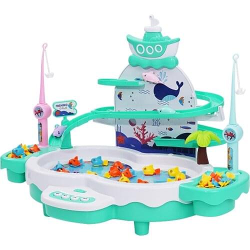 Kids Electric Fishing Toy Pool Baby 2-3 Years Old Boys and Girls Magnetism Fishing Suit Fishing Game for Children
