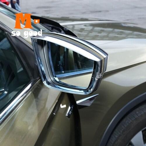 For Skoda Kodiaq 2017 2018 Car Side door Rearview turning Mirror Rain Eyebrow decor Sticker Cover Exterior Chrome Accessories