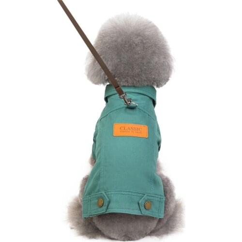 Dog Jacket Denim Pet Dog Clothes Coat Solid Color Cowboy Puppy Clothes for Small Medium Dogs Jeans Jacket