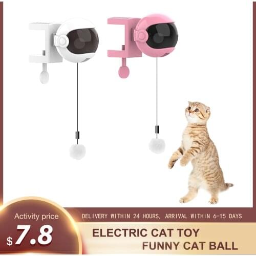 Electric Cat Toy Funny Cat Ball Automatic Lifting Spring Rod Toy Ball Interactive Funny Pet Toy