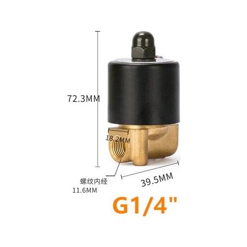 Normally closed one way 2W solenoid valve Electric coil gas 1/8inch DN08 DC12 24V AC24 110 220V Brass