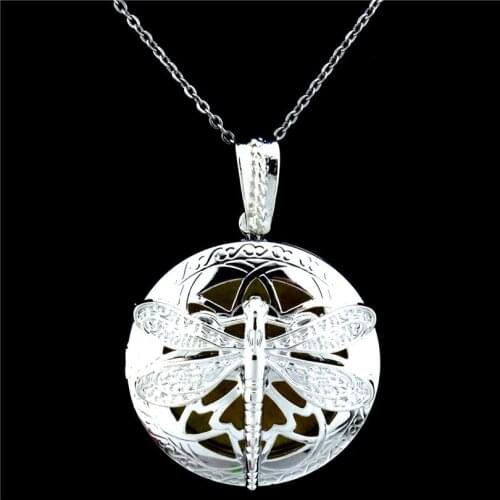 Ethnic Insect Butterfly Dragonfly Aroma Necklace Locket Essential Oil Diffuser Pendant Necklace Lover Women Girl Jewelry