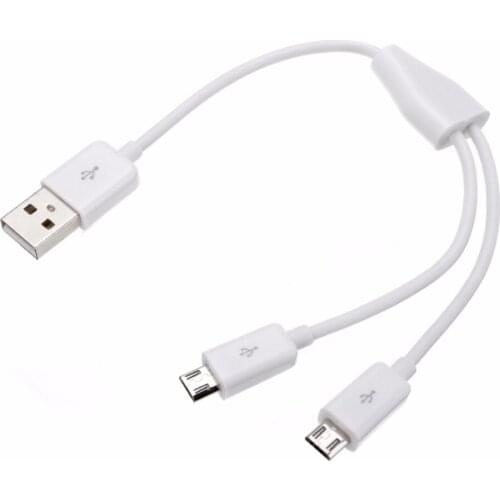USB 2.0 to Dual 2 Micro USB 2.0 Female Cable Splitter Black White High Quality Universal Data Charger Cable 1M/3FT/0.2M/0.65FT