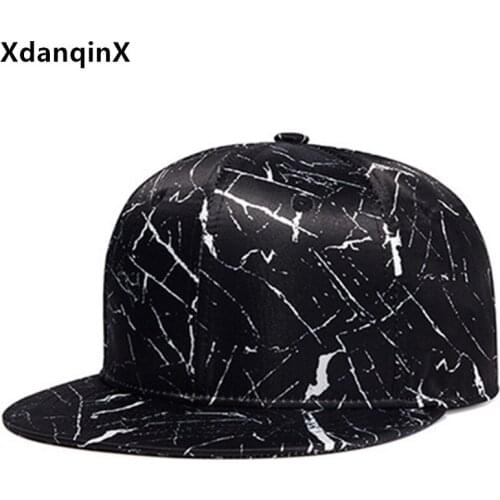 XdanqinX Mens Cap Trendy Hip Hop Caps Snapback Cap Adjustable Size Fashion Casual Couples Sports Cap Womens Flat-brimmed Hat