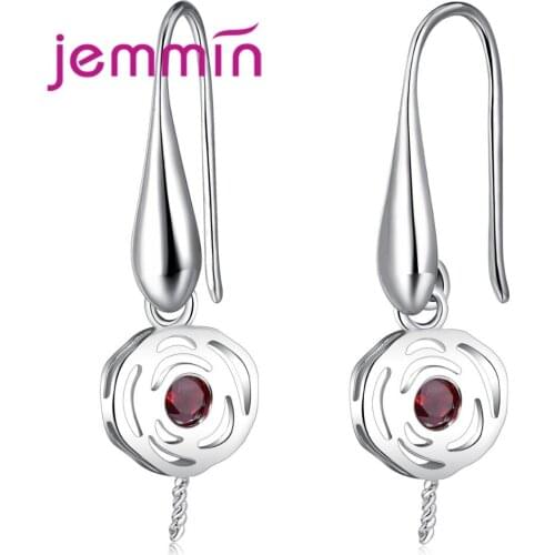 Unique Fine Red Crystal Jewelry Findings 925 Sterling Silver Earring Components DIY Jewelry Accessories Prevent Allergy