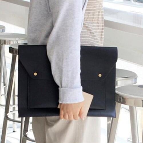 Korean Pu Leather Tablet Sleeve Bag for Ipad Air 2 3 Case Pro 9.7 10.5 11 13 Cover Tablet Case Pouch A4 Document Bag Briefcase