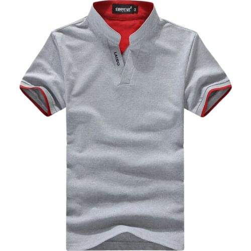 Summer New High-quality Goods Cotton Fashion Contrast Color Men Standing Collar Short Sleeve POLO Shirt Male Casual POLO Shirts