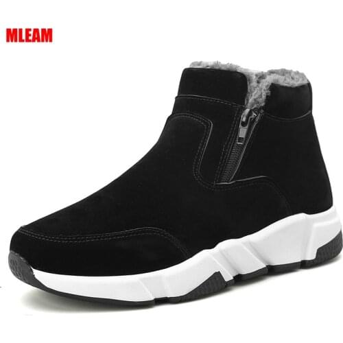Fashion Sale Men Shoes Winter Outdoor Walk Comfortable Skid Plus Cashmere Solid Color Cotton Snow Boots Size 39-44 Zapato hombre