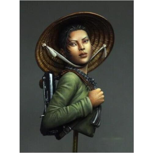 New Unassembled 1/12 Guerrilla Fighter woman bust Resin Kit DIY Toys Unpainted resin model