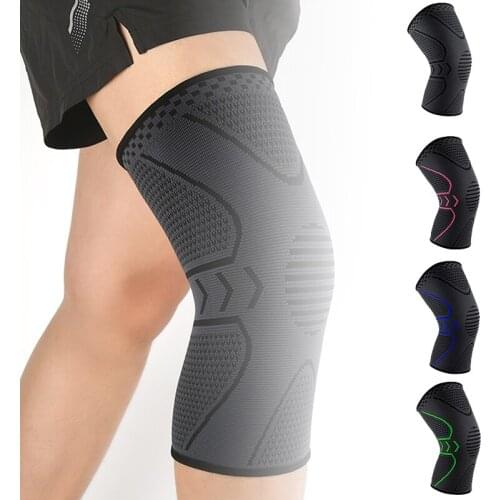 NEW Knee Compression Sleeve 3D Knitting Knee Pads with Silicone Non Slip Fitness Mountaineering Cover Outdoor Climbing Pad