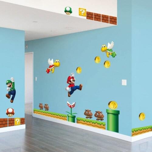 New Super Mario 3D Removable Wall Sticker Decal Vinyl Art DIY Nursery Kids Room Decor