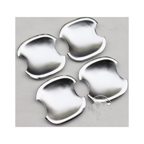 FUNDUOO New Chrome Car Side Door Handle Cup Bowl Cover Trim Sticker For Hyundai Accent 2007 2008 2009 2010 2011 Free Shipping