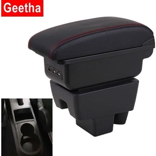 For Volkswagen VW Polo For Skoda Rapid Armrest Box Center Storage Box Car Modification Accessories Dual Layer Large Space USB