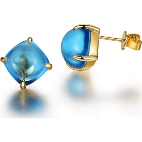 14K gold inlaid Topaz Earrings with colored gems custom womens party anniversary Christmas fashion birthday gift