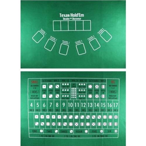 TX Hold'em Tablecloth 21 Points Dice Table Mat Casino Family Party Poker Game N58B