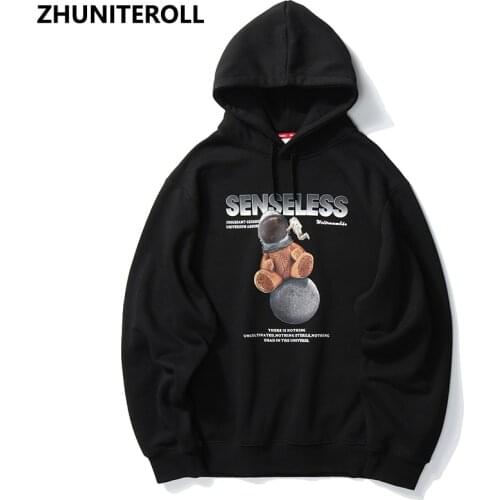 Men Streetwear Hip Hop Hoodie Sweatshirt Spaceman Print 2021 Harajuku Hoodie Pullover Cotton Hooded Sweatshirt Autumn Winter