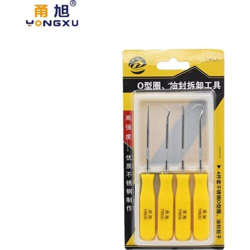 Universal 4pcs Car Oil Seal Remover Tool Set Oil Seal Gasket Puller Rubber O Ring Hook Seal Screwdriver Hand Tools Rubber Rings